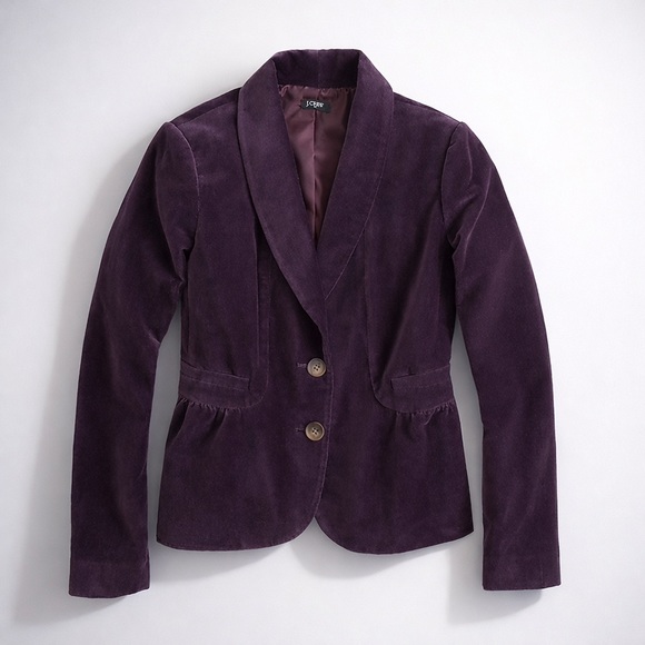 J. Crew Purple Eden Velvet Blazer Y2K - Picture 4 of 10